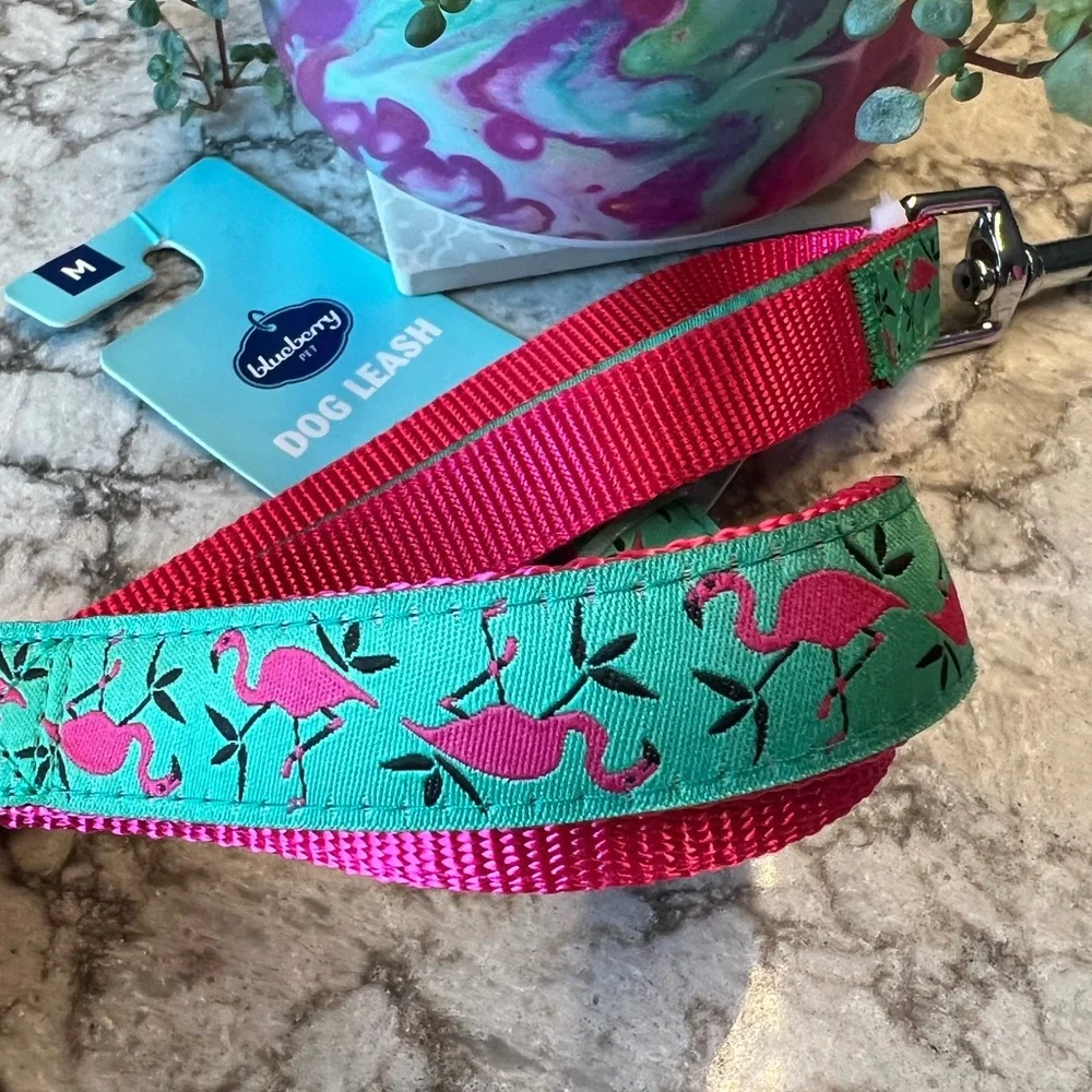 Blueberry Pet Flamingo Print Leash
